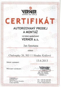 Certifikát Verner