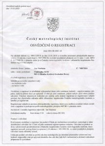 Registrace Český metrologický institut